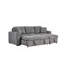 Canapé-lit modulaire réversible en tissu bouclé gris 97 po Seraphina II avec méridienne de rangement, porte-gobelets, port de chargement USB et coussins décoratifs