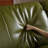 86.61" Green Genuine Leather Modular Sofa cushion couch
