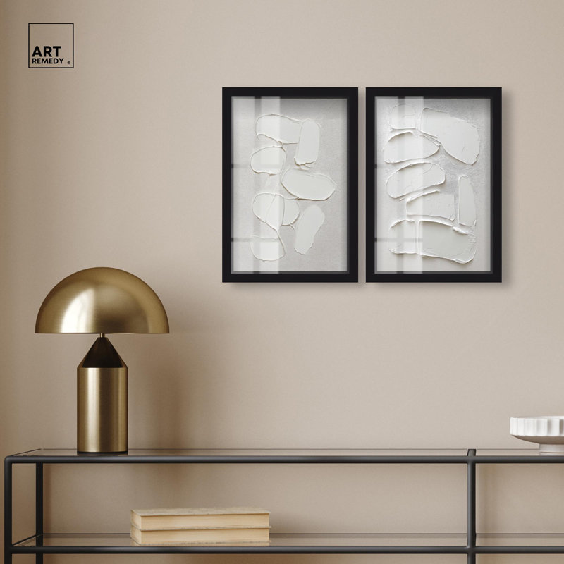 Art abstrait neutre japonais, japonais, Noir, H 16 po x l 11 po