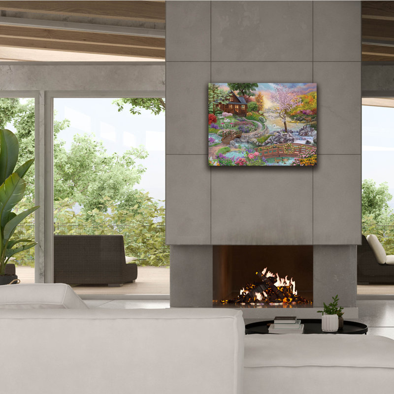 «Spring Stream» par Bigelow, illustrations sur toile, H 26 po x l 34 po x P 1,5 po