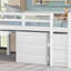 Lit mezzanine double bas avec cabinet, tablettes et bureau portatif à roulettes pour une utilisation multifonctionnelle et une utilisation efficace de l'espace-1245494346