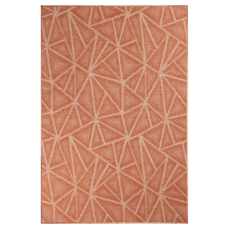 Tapis géométrique rouge mort cadu, Tapis de couloir 8 pi x 17 pi