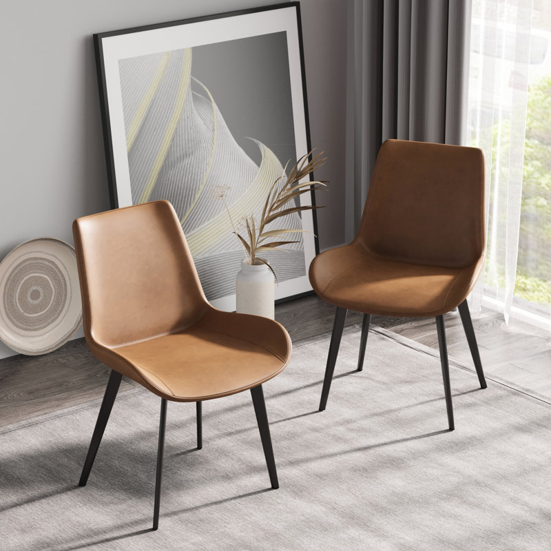 Chaises de salle à manger modernes brun (4) - Chaise spacieuse avec pieds en métal et chaise 4 pièces