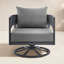 Chaise berçante d'extérieur en métal avec coussins Elza