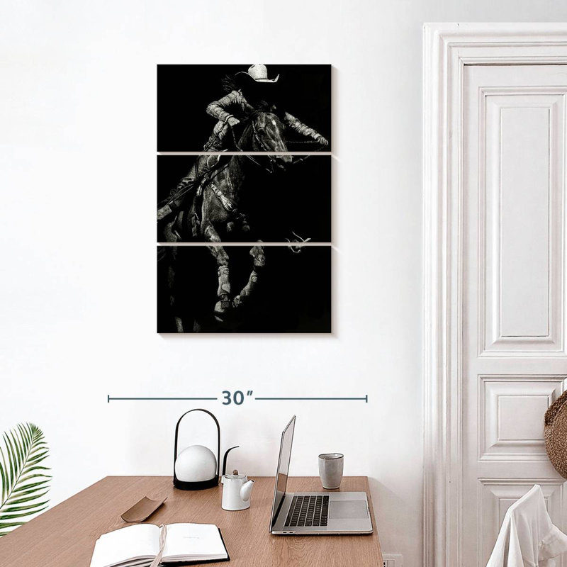 Lelar Scratchboard Rodeo IV, 32" H x 20" W
