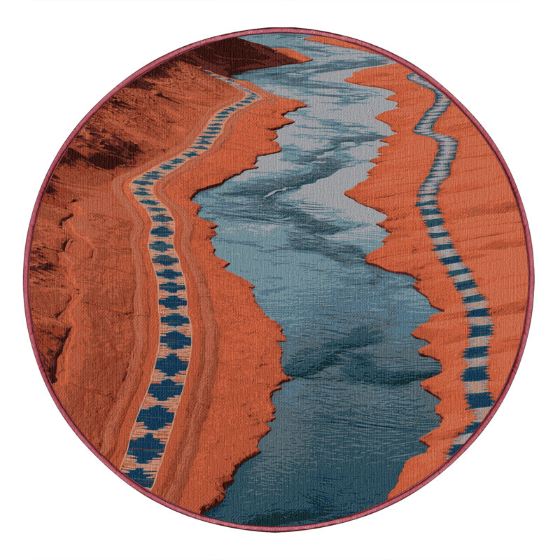  Tapis lavable River Canyon Southwestern, Rond 8 pi