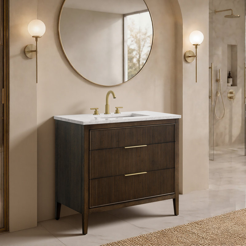 Emma 36" W Single Vanity, Chestnut Brown