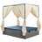 Adjustable Sun Bed With Curtain, High Comfort And Versatile Design For Outdoor Relaxation