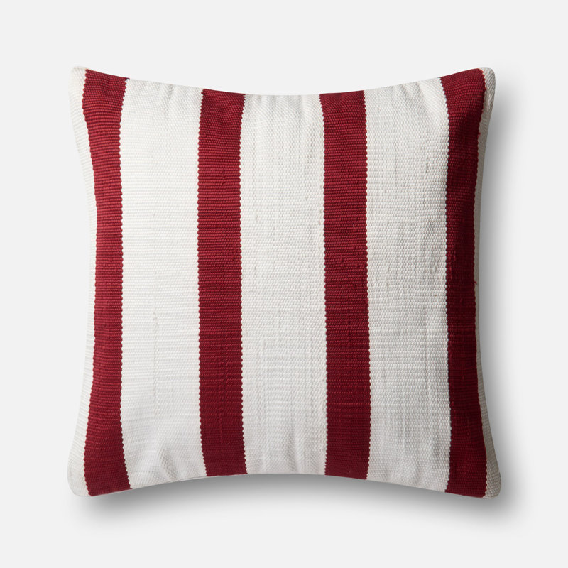 Striped Outdoor Throw Pillow, Green/Blue, Poly Fill