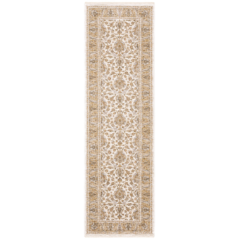 Tapis beige / brun clair Atherine, Tapis de couloir 2 pi 3 po x 7 pi 9 po