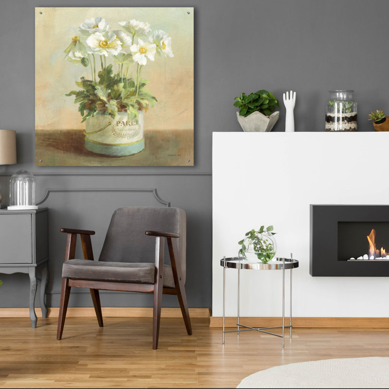  'Tres Chic Poppies' by Danhui Nai Acrylic Glass Wall Art, 24" x 24", H 36 po x l 36 po x P 0,2 po