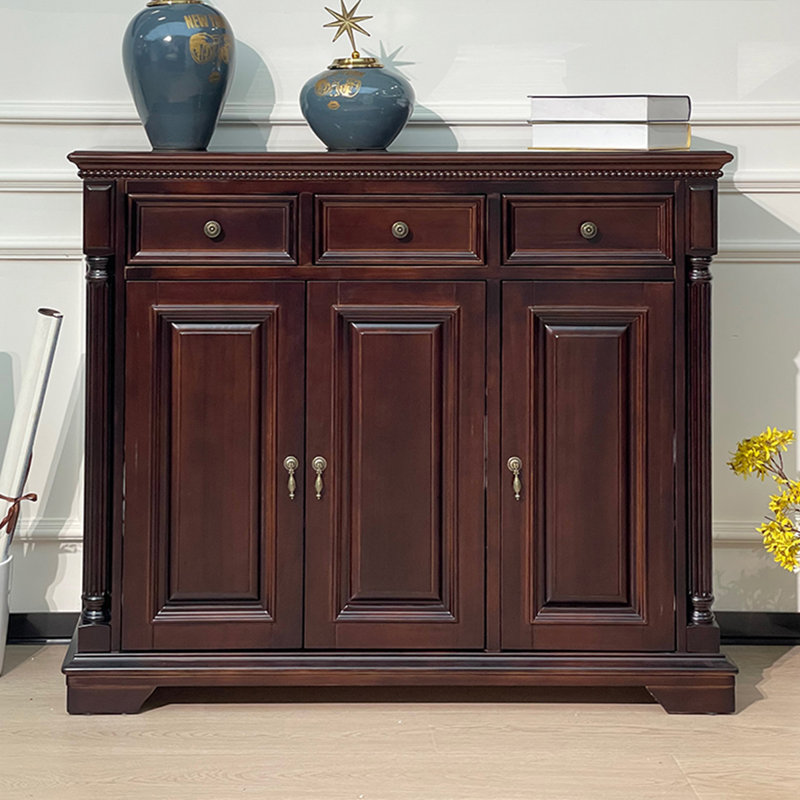 Dark-walnut Solid Wood Shoe Storage Bench
