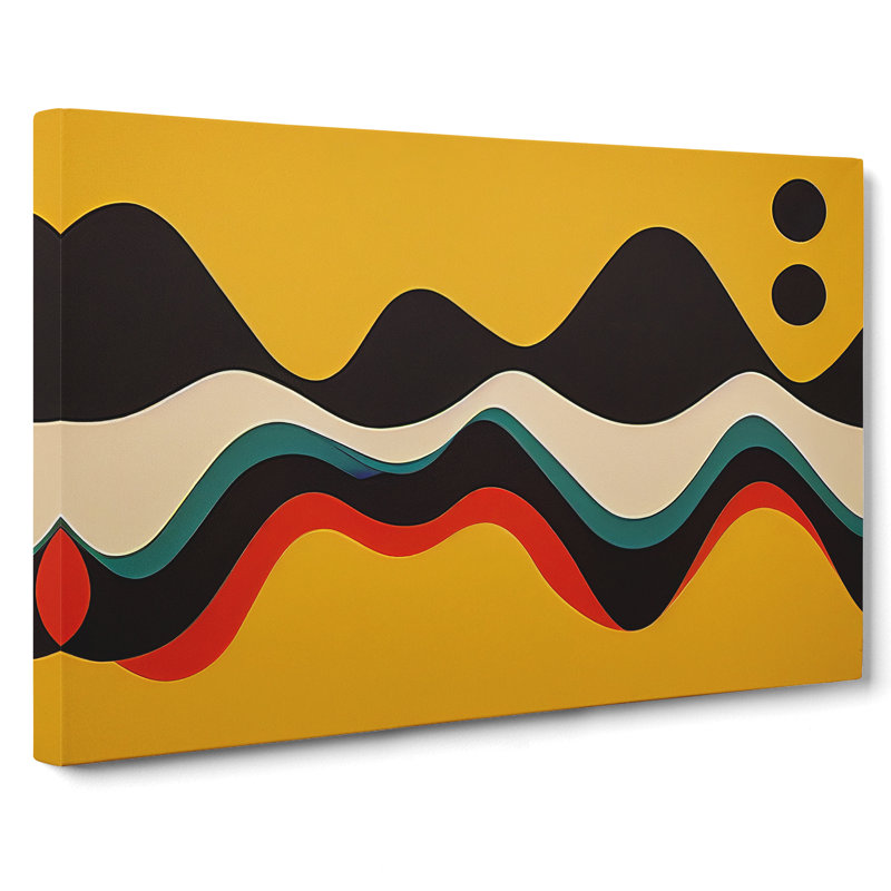 Scandinavian Soundwave Art Abstract - Wrapped Canvas Print, 35cm H x 50cm W x 3cm D