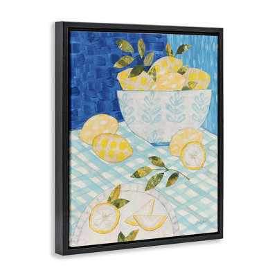 Art mural encadré à motif de citrons à motif de citrouille par Courtney Prahl