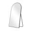 Miroir autoportant en arche mince en alliage d'aluminium noir mat 71 po x 31 po-1266864698