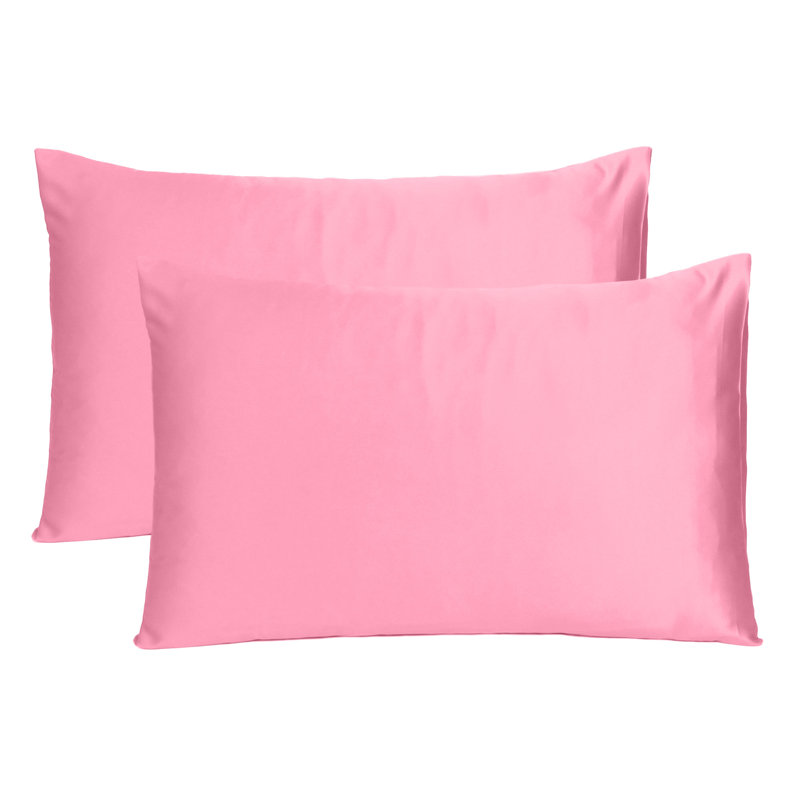 Taies d'oreiller en satin, Grand, Limonade rose
