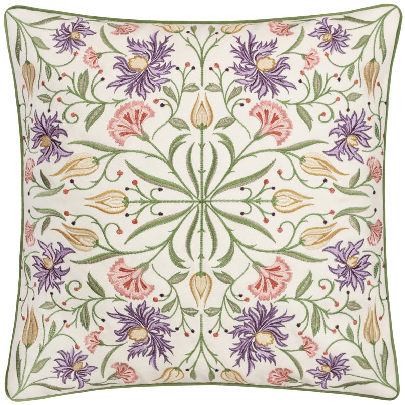 Tilda Floral Green Square Cushion Cover