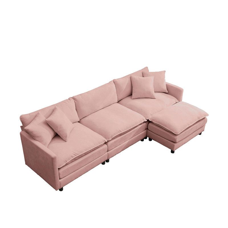 Canapé modulaire en L, Pink