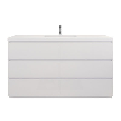 Haracha 59.05'' Single Bathroom Vanity with Acrylic Top
