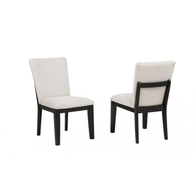 Upholstered Dining Chair Set Of 2, Black Wood Finish Dining Room Side Chair Set