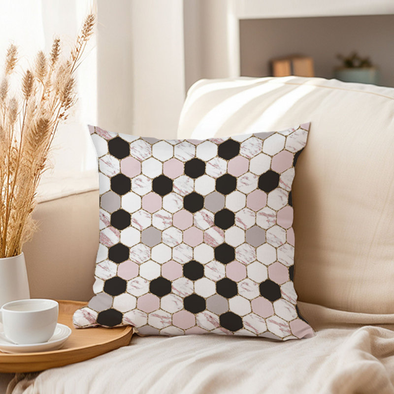 Abstract Hexagon Pattern I Mid-Century Modern, 20"H x 20"W