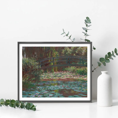 "Water Lily Pond", reproduction d'art encadrée de style Monet d'un étang serein