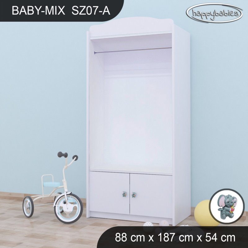Baby 4 Door Wardrobe, White