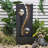 Modern Zen Freestanding Waterfall Fountain with Dual Cutouts & Warm LED Lights, Weatherproof Stone-Effect Outdoor Floor Fountain