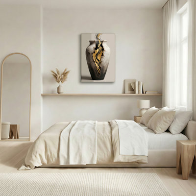 Art mural sur toile Gallery Wrap pour le salon, la chambre à coucher, le bureau ou le vestibule - décoration murale décorative avec vase craquelé