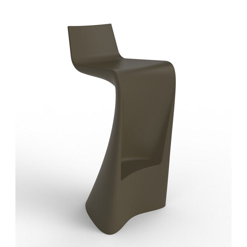 Wing 28.25" Patio Bar Stool, Bronze
