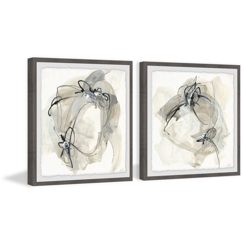 Lignes torsadées - ensemble d'impressions encadrées sur papier, H 12 po x l 12 po x P 1,5 po