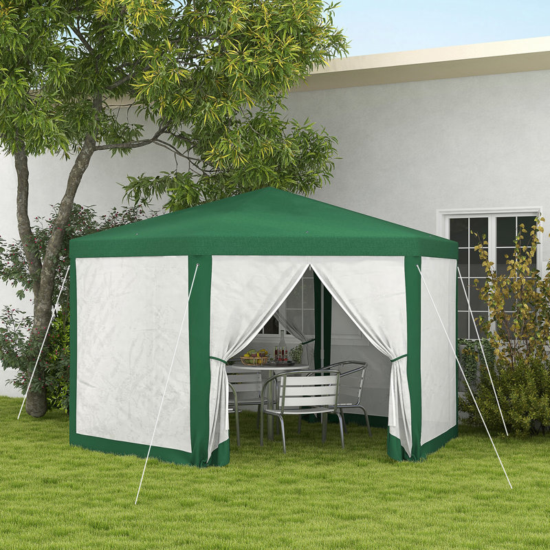 Tente de réception d'extérieur 13 pi x 11 pi Outsunny, Vert