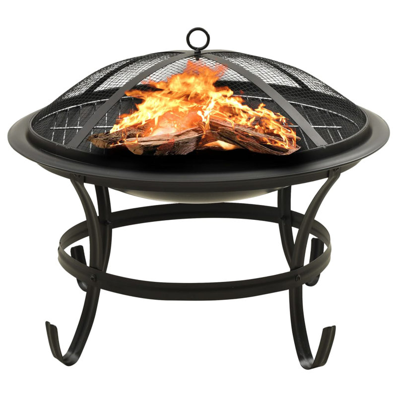 Gattaca 2-in-1 Fire Pit and BBQ with Poker 56x56x49 cm Steel