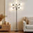 Medusa 78 in. Modern 5-Light Adjustable Gooseneck LED Floor Lamp with 5 Cone Shades-62954065