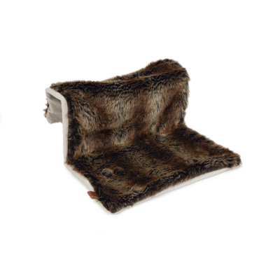 Yehuda Animal Print Orthopedic Faux Fur Hammock Hooded Cat Mat Nest Bolster Pet Bed
