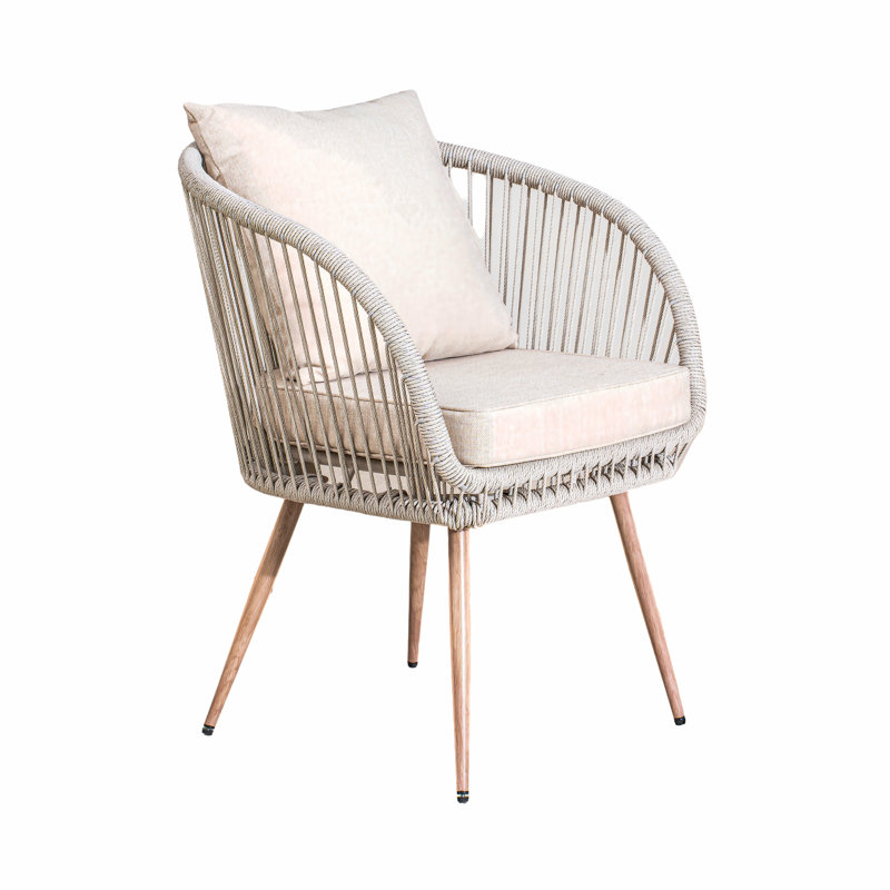 Chaise de salle à manger d'extérieur avec coussin (ensemble de 2)