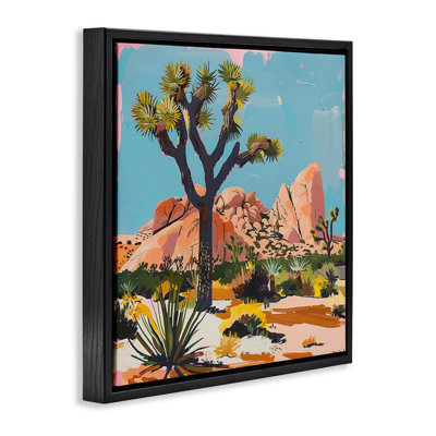 «Modern Joshua Tree in Desert», art mural encadré sur toile flottante, design par Walker Noble