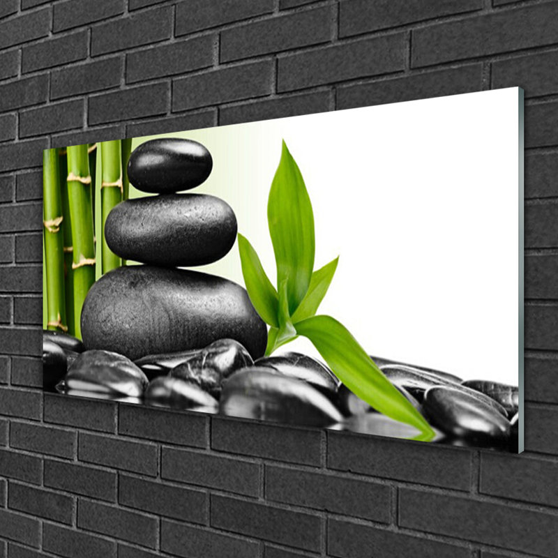 Stones Leaves - Unframed Photograph on Glass