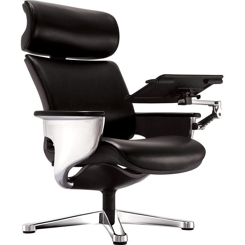 Fauteuil de direction pivotant en similicuir Odacia, Noir