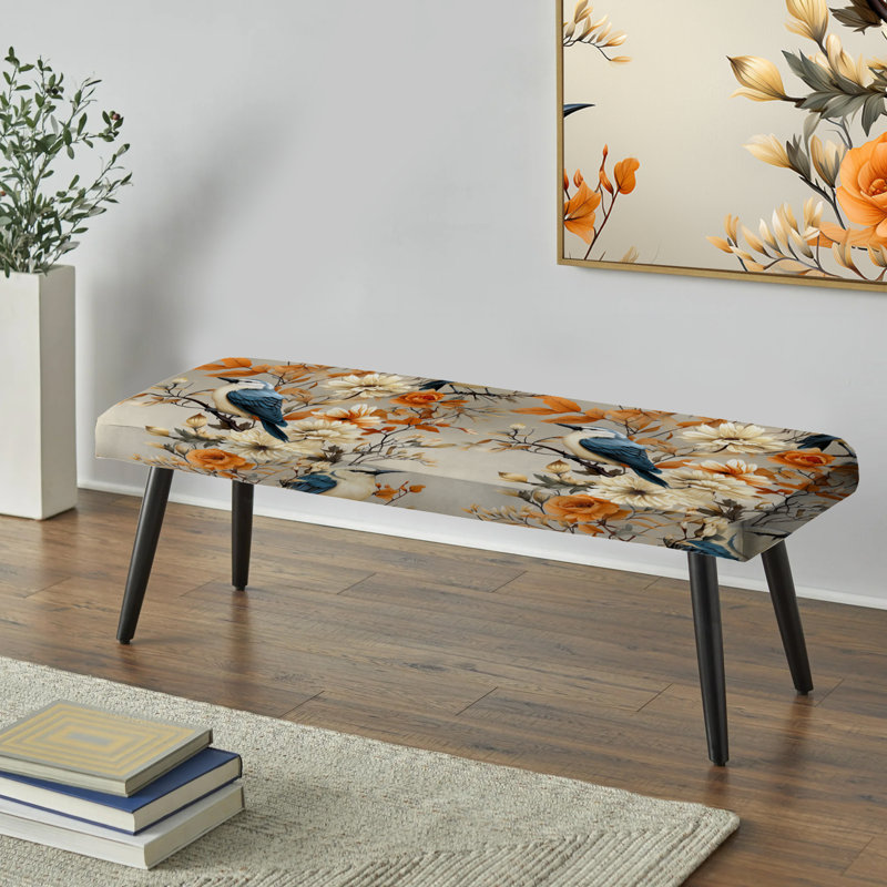 Banc floral rétro noir Boho Avians - Floral
