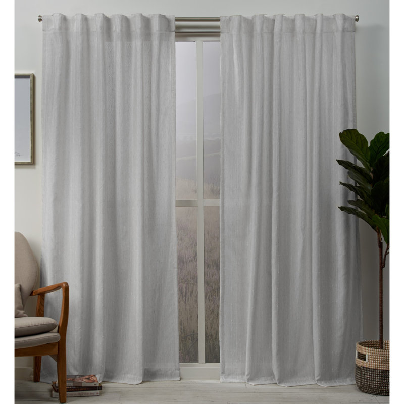 Kimberlee Semi Sheer Curtain Pair, Dove Gray, 54" W x 96" L