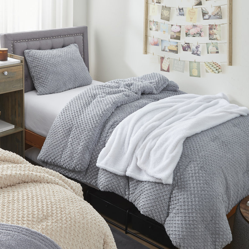 Ensemble d'édredon surdimensionné Coma Induser Justa Nother, Édredon simple extra long + 1 taie décorative st, Gris
