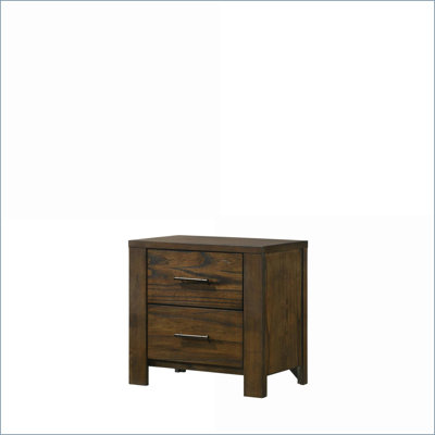 Classic Oak Two-Drawer Bedroom Nightstand