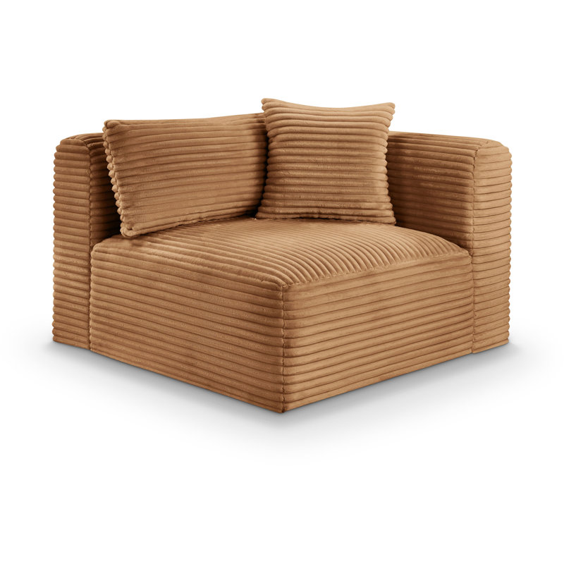 Fauteuil d'angle Carmean, Tissu côtelé en velours de selle