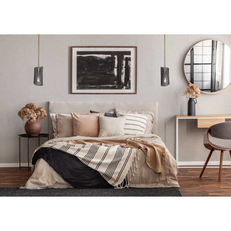 Echol 1 - Light Black/Gold Cylinder Pendant