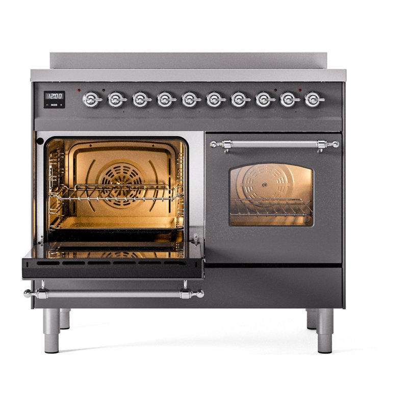 ILVE Nostalgie II 40 in Induction Range, Graphite Matte/Chrome