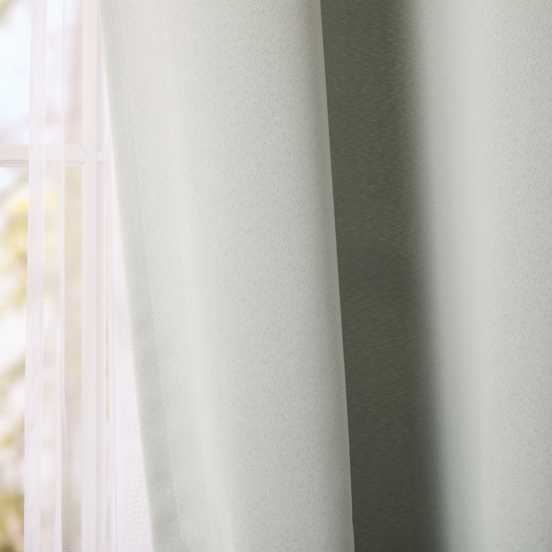  Oslo Double Layer Room Darkening and Sheer Grommet Top Curtains 2-Pack, Gray, 52" W x 84" L