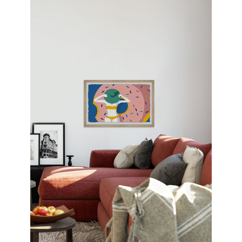 Doughnut Floats - Single Picture Frame Print, 41 cm H x 61 cm W x 4 cm D
