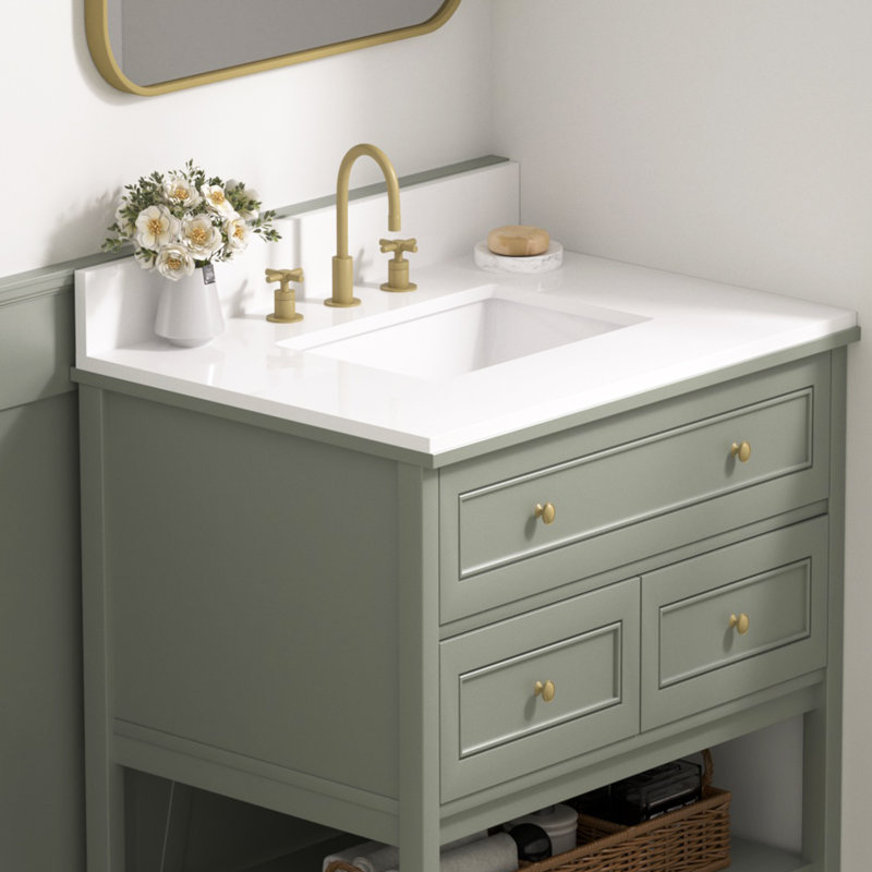 Dosseret en quartz blanc de qualité supérieure de 76 cm (30 po) pour comptoir de toilette de salle de bain