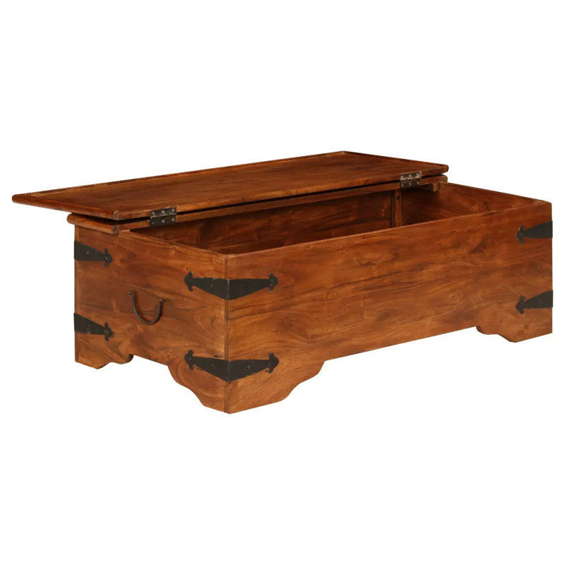 Dusek Solid Wood Four Leg Coffee Table with Storage